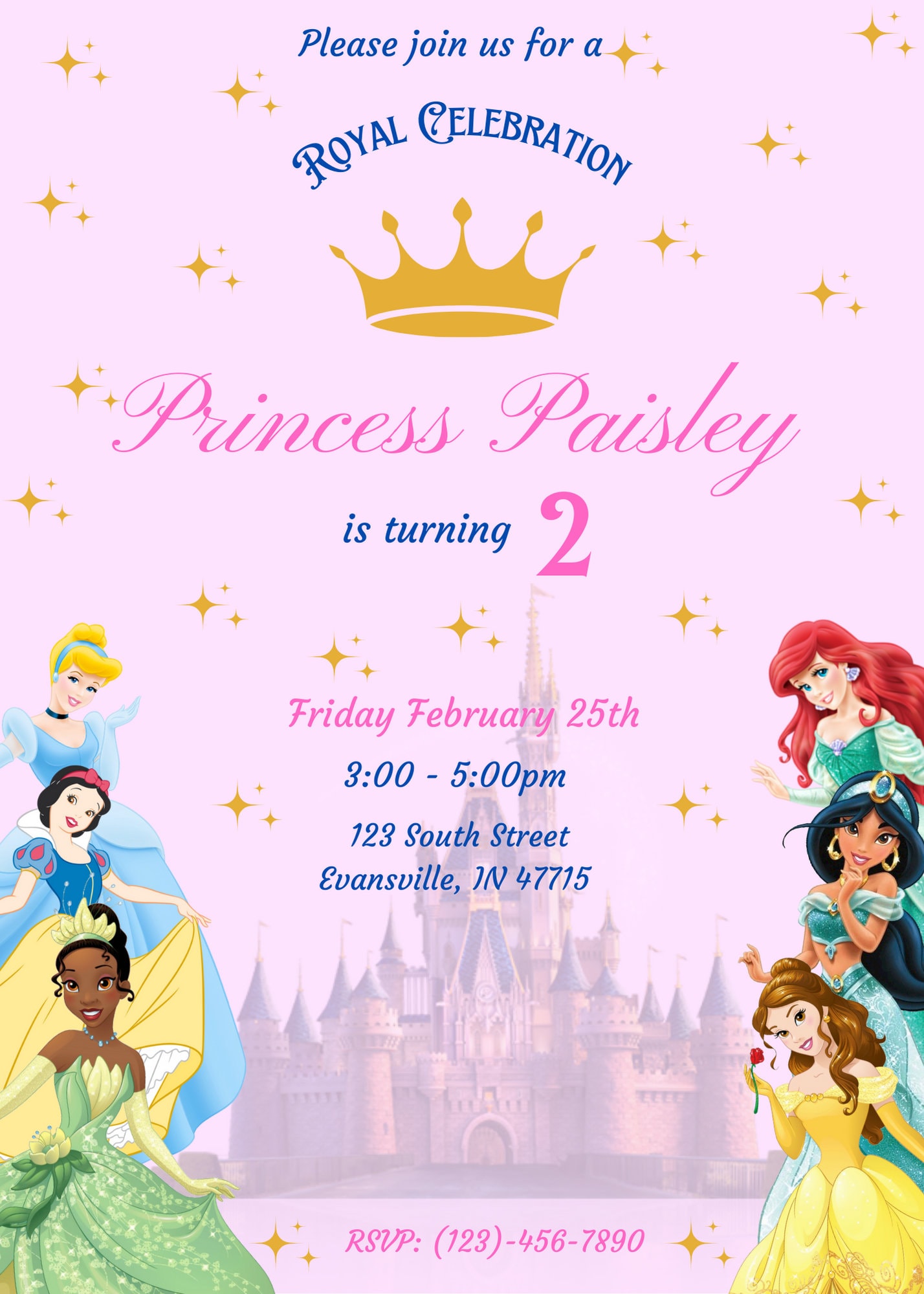 Princess Birthday Invitation / Girl Birthday Party / Invitation ...