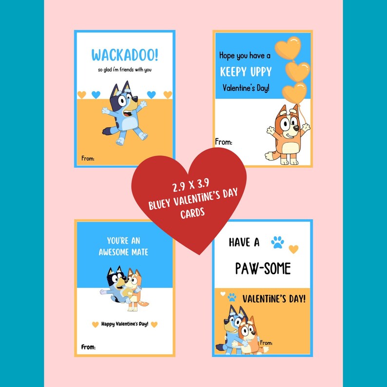 Bluey Kids Valentine Cards Valentines - Il 794xN.4549425608 Ow2x 