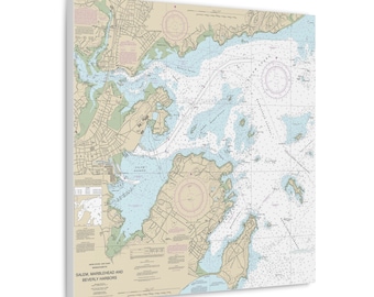 Salem Harbor, Danvers River, Collins Cove & Beverly Channel Nautical Chart