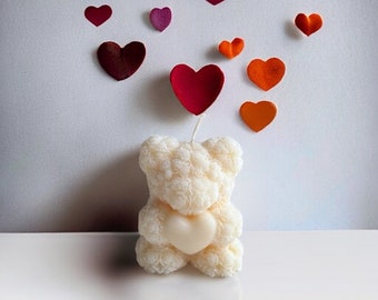 Teddy Bear candle | rose teddy bear | valentines day | Valentine's Day | gift | love | gift tip | cute bears set