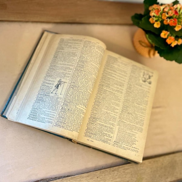 Classic illustrated ancient Larousse dictionary 29th edition printed in France in 1919