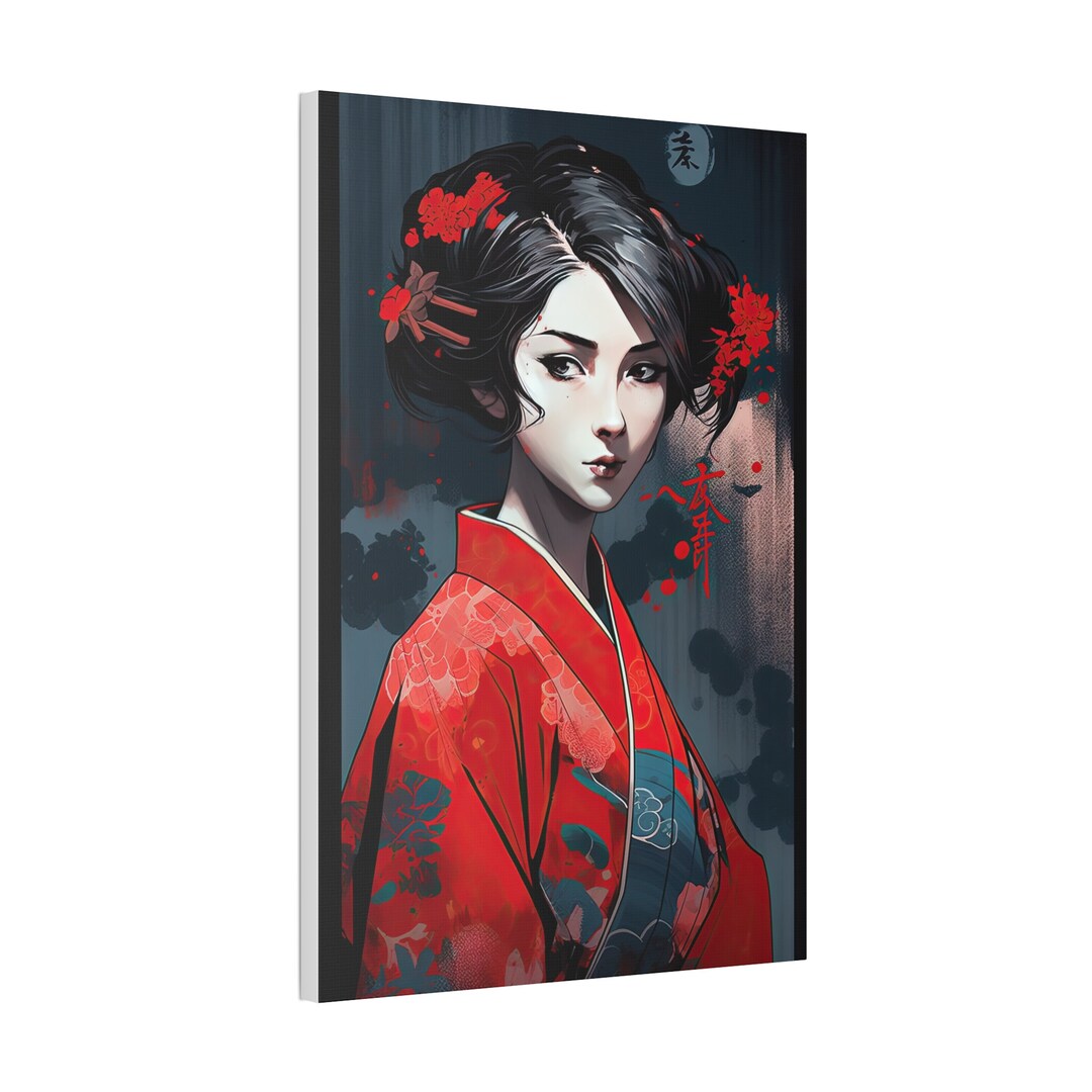 Stunning Japanese Geisha Art Print Painting Wall Canvas Decor - Etsy