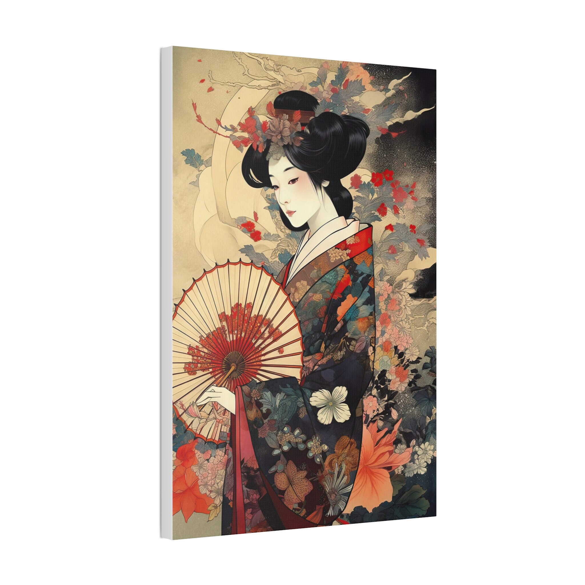 Stunning Japanese Geisha Art Print Painting Wall Canvas Decor - Etsy