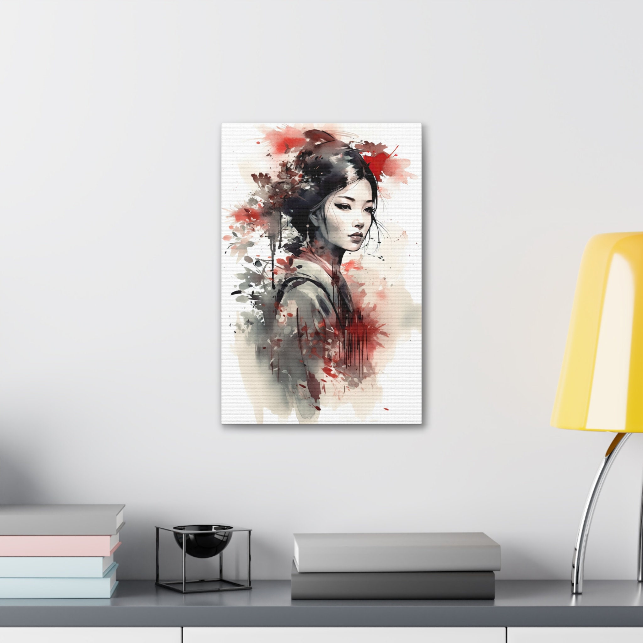 Stunning Japanese Geisha Art Print Painting Wall Canvas Decor - Etsy