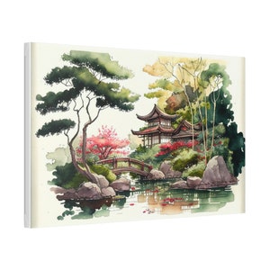 Japanese Zen Garden Landscape Canvas Art Print Wall Decor