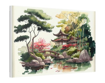 Japanese Zen Garden Landscape Canvas Art Print Wall Decor