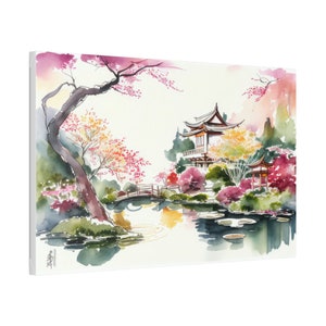 Japanese Zen Garden Landscape Canvas Art Print Wall Decor