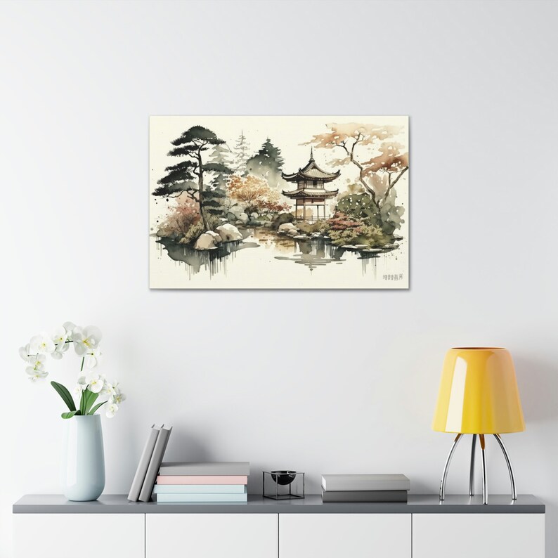 Japanese Zen Garden Landscape Canvas Art Print Wall Decor - Etsy