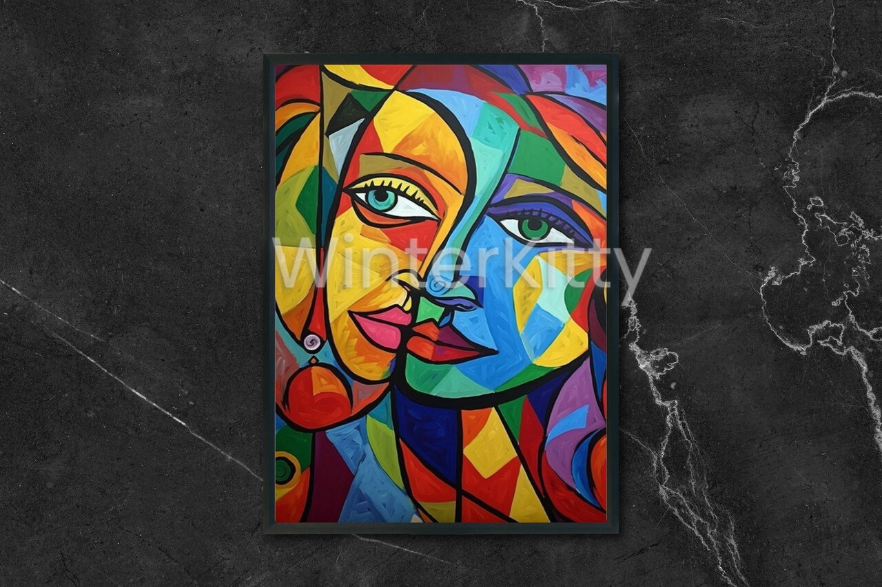 Picasso Style Abstract Cubism Art Print Modern Wall Decor DIGITAL ...