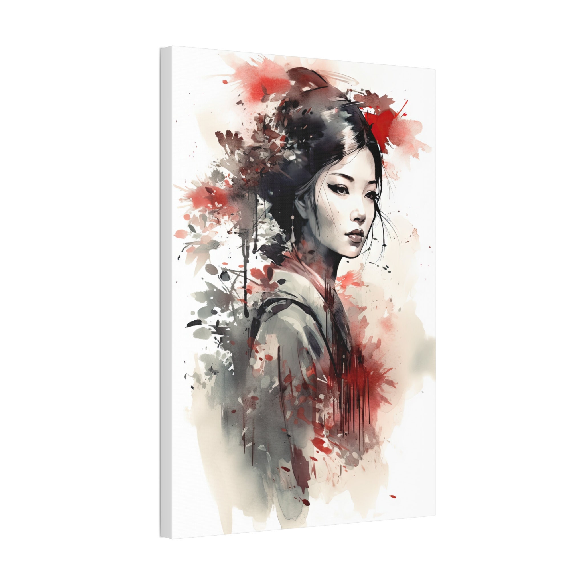 Stunning Japanese Geisha Art Print Painting Wall Canvas Decor - Etsy