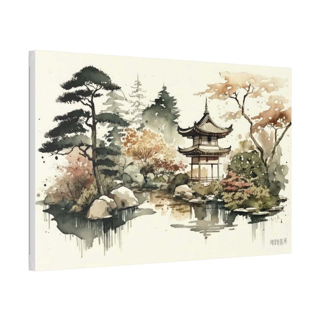 Japanese Zen Garden Landscape Canvas Art Print Wall Decor - Etsy