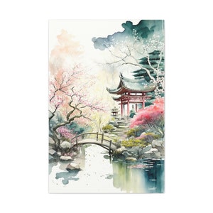 Japanese Zen Garden Landscape Canvas Art Print Wall Decor