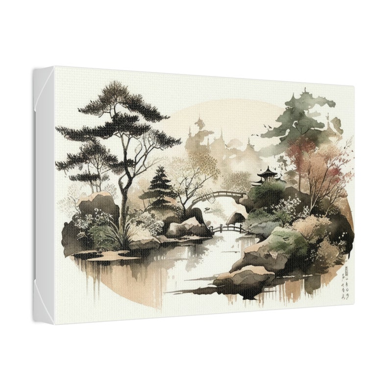 Japanese Zen Garden Landscape Canvas Art Print Wall Decor - Etsy