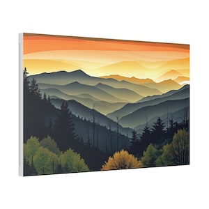Great Smoky Mountains National Park Abstract Art Print Painting Wall Canvas Decor