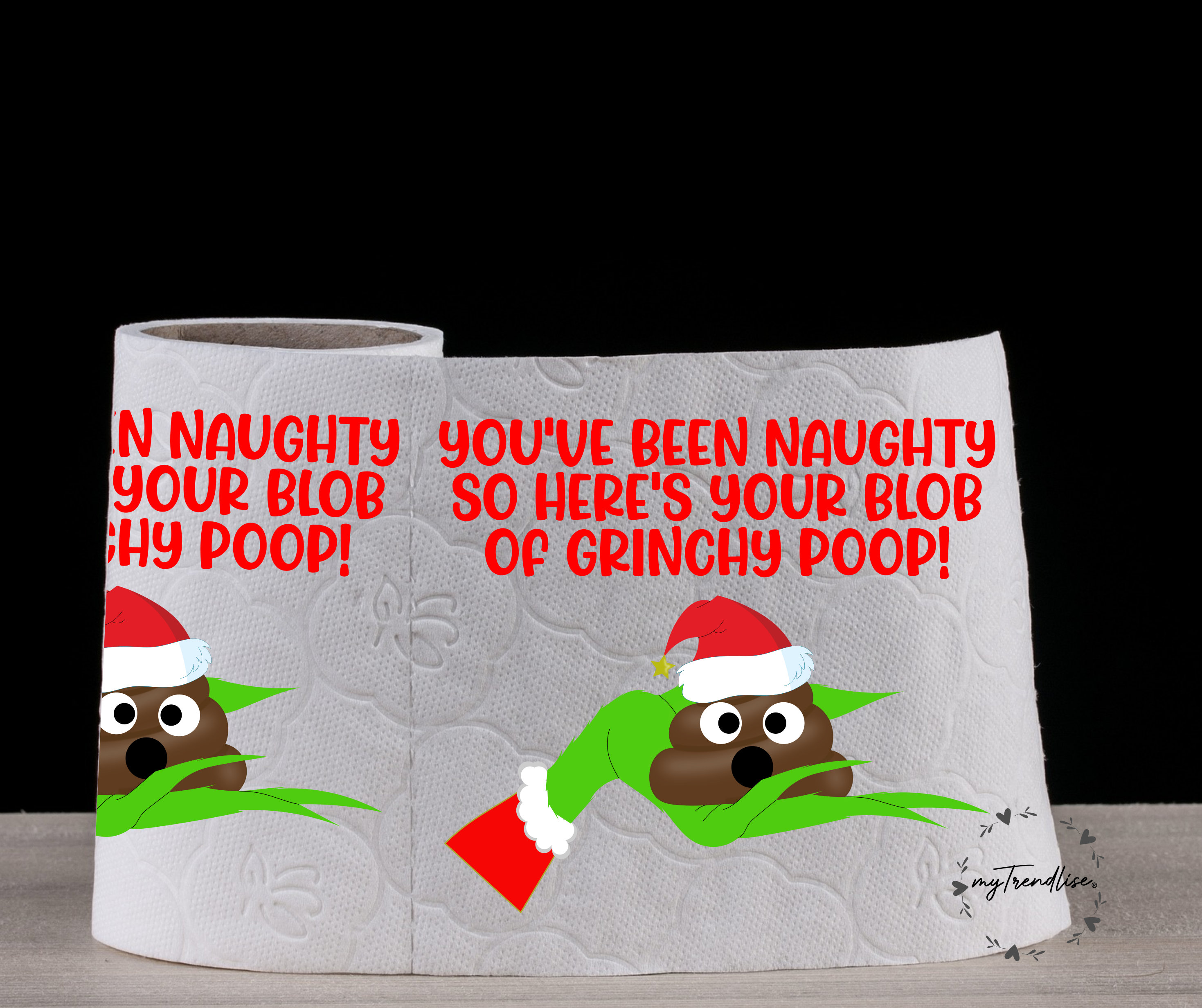 Christmas Toilet Tissue Paper Digital PNG Bundle of 4 Gag Gift for