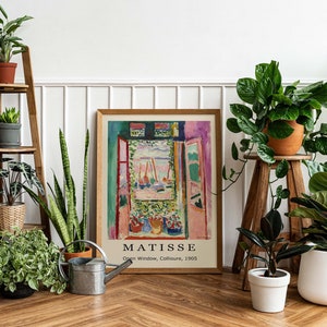 Matisse Print  Open Window  Matisse Exhibition Poster Colorful Wall Art  Flowers on Window  Landscape. 8 ratios for you to choose.