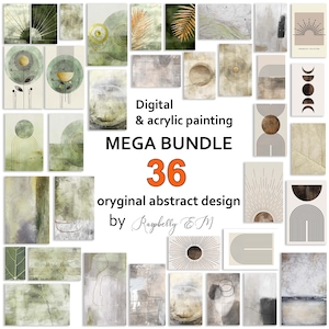Modern Gallery Wall Set of 36 , MEGA BUNDLE, Oryginal Abstract Wall Art, Contemporary Art, Wall Collage, Office Poster Set, DIGITAL Download
