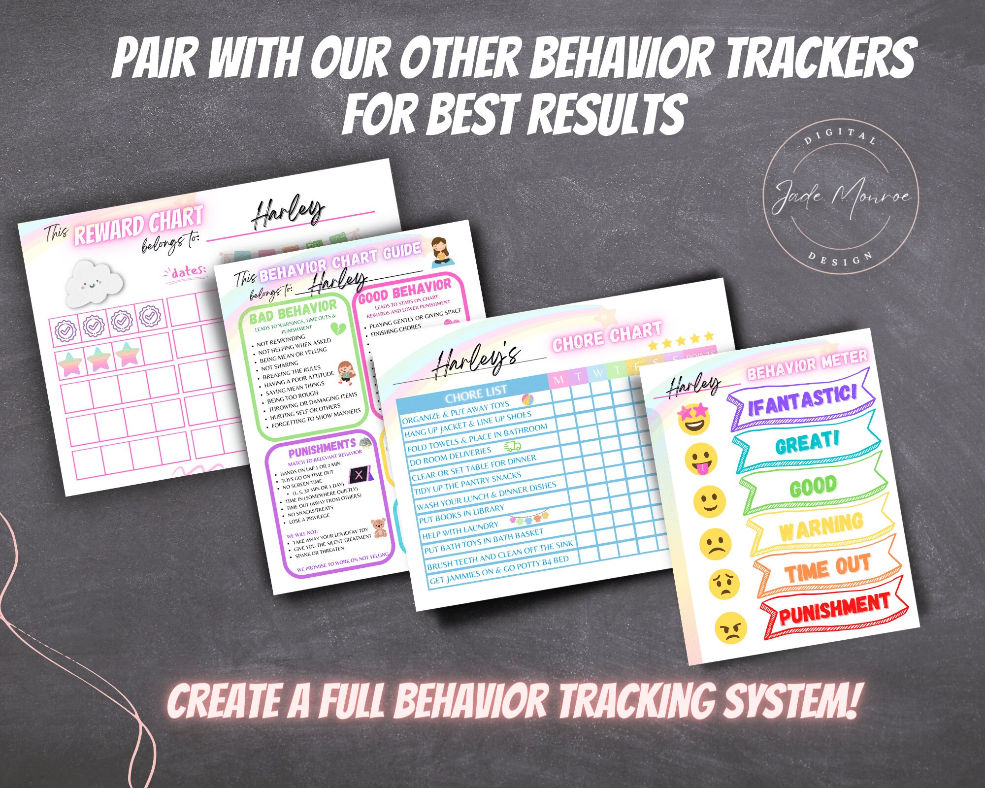 Kids Reward Chart for Family Printable Sticker Chart for Kids Daily ...