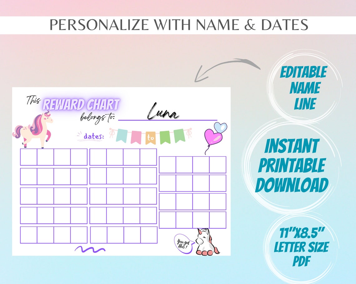 Kids Reward Chart for Family Printable Sticker Chart for Kids Daily ...