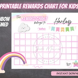 Kids Reward Chart for Family Printable Sticker Chart for Kids Daily ...
