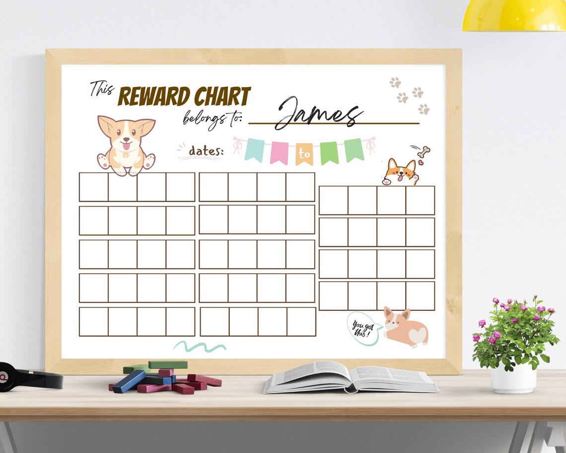 Kids Reward Chart for Family Printable Sticker Chart for Kids Daily ...