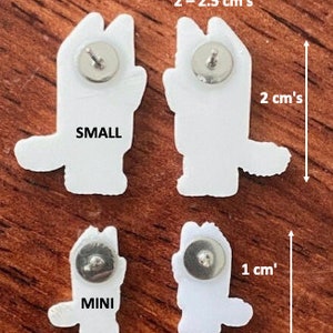 Many types of Small and Mini Blue dog stud earrings