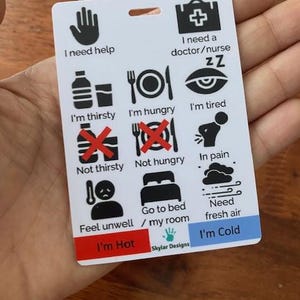 Adult Communication Cards - Disability or  Elderly