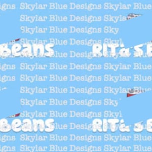 Rita&#39;s Beans party favours stickers- digital file for Avery L7159