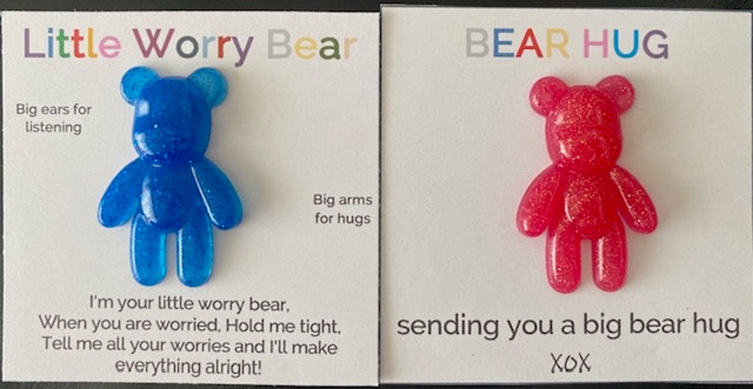 Worry Bear, Anxiety, Bear Hug, Autism, Fear, Pocket Hug, Pocket Pet