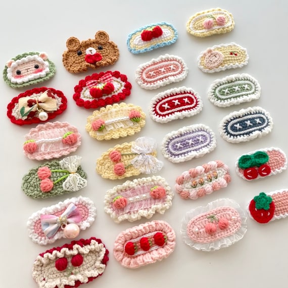 Crochet Hair Clips, Handmade Hair Accessories, Cute Designed Hair Pin, Great Gifts for Babies Girls and Women