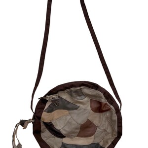 Vintage 70s Patchwork Leather Suede Satchel | Boho Western Crossbody Bag