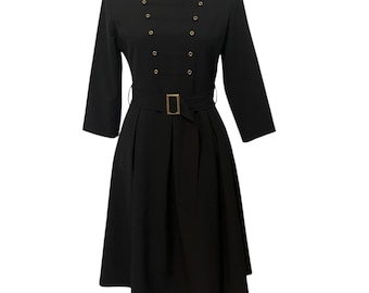 black long sleeve dress with buttons Victorian Revival Military Button – Gothic Midi, Size 10-12 flirty vibe youll love x REVOLVE Nolan Maxi Color:nude/silver long sleeve high neck wedding dress Evening gown