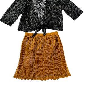 Mustard neoprene cheap skirt