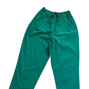 Vintage Womens Green Trousers Casual Spring Summer Studio Dee Size 14 Retro 90s 1990s 80s 1980s
