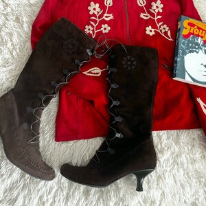 Knee High Lace up Boots Etsy UK
