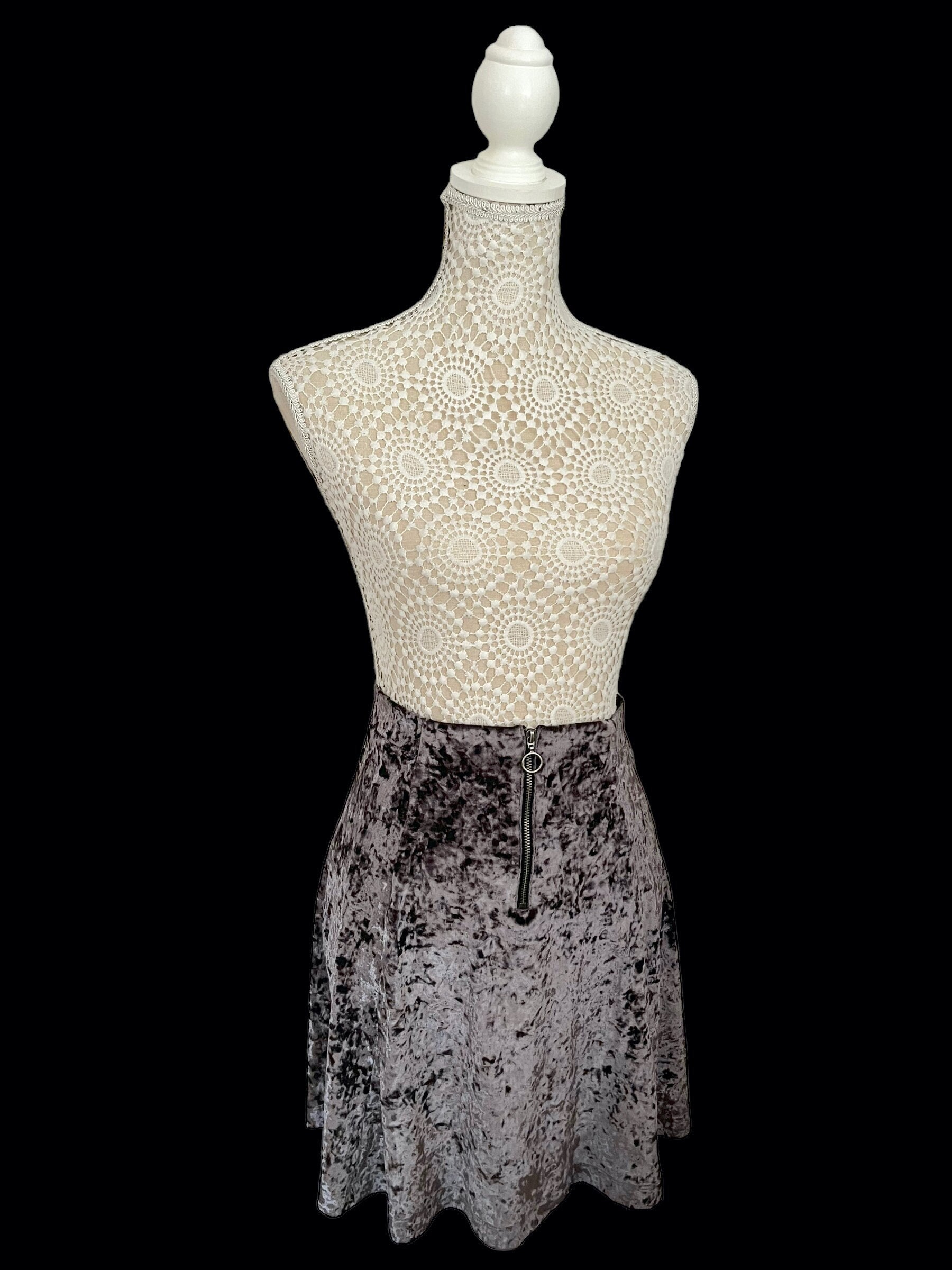 Velour Mini Skirt - Etsy