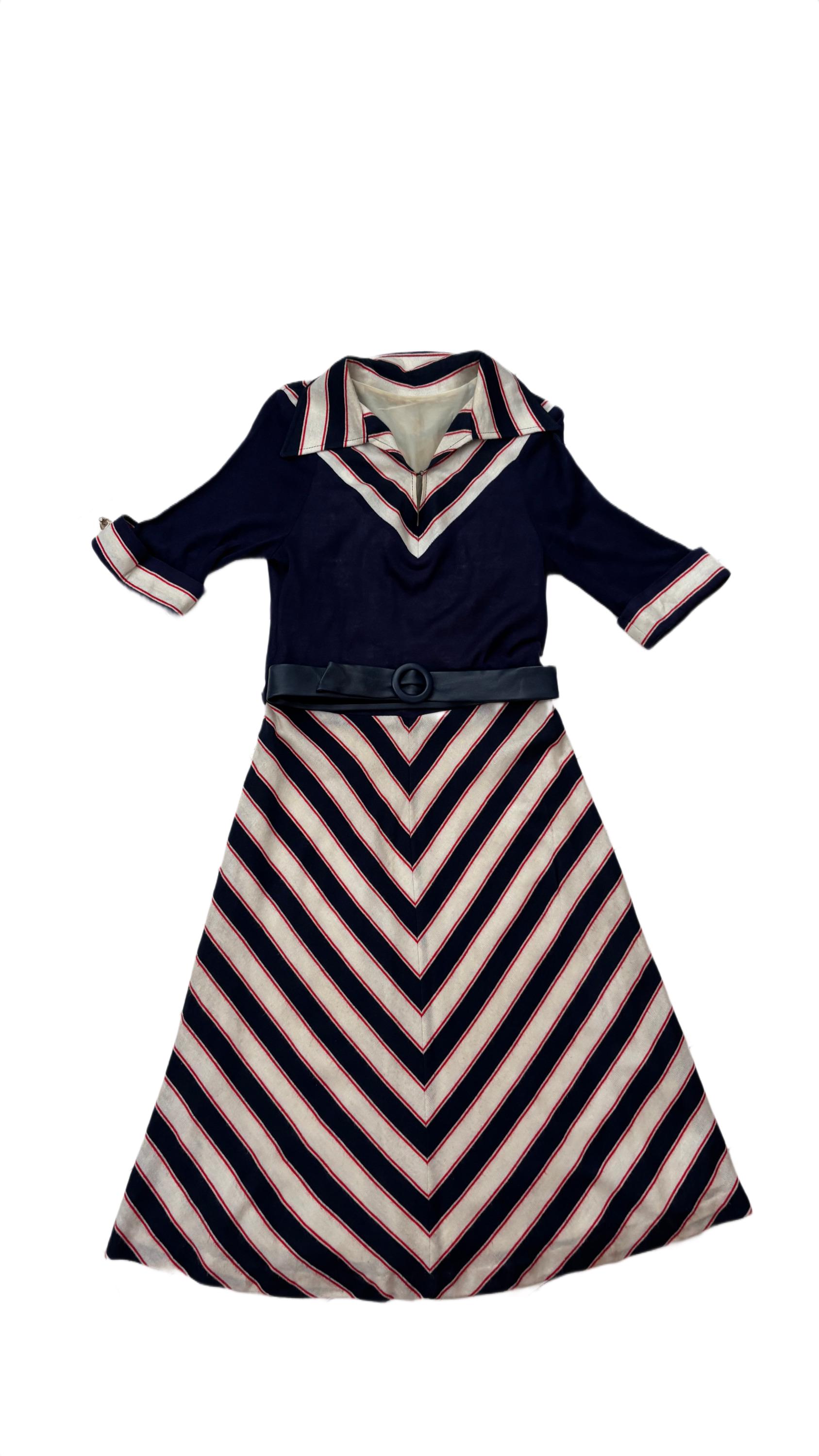 Navy Chevron Dress - Etsy