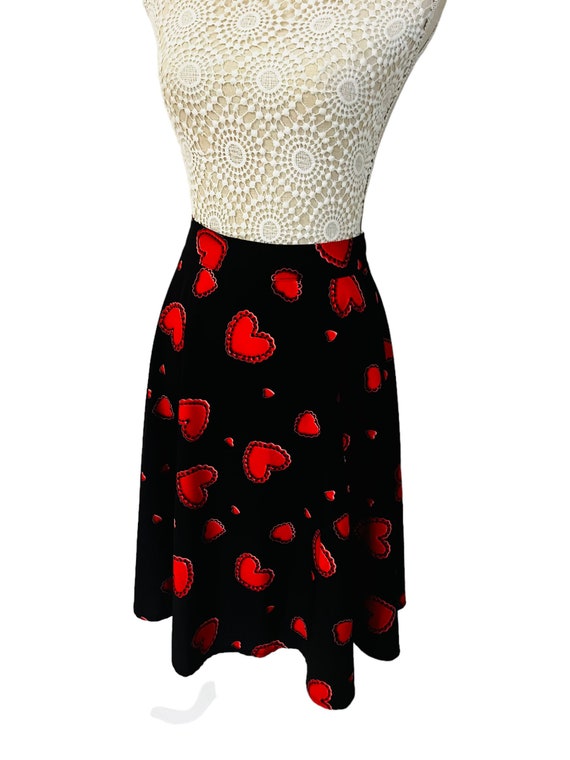Jupe western rockabilly coeur Saint Valentin pour femme taille fluide taille 14 style retro noir rouge style annees 50 Etsy France