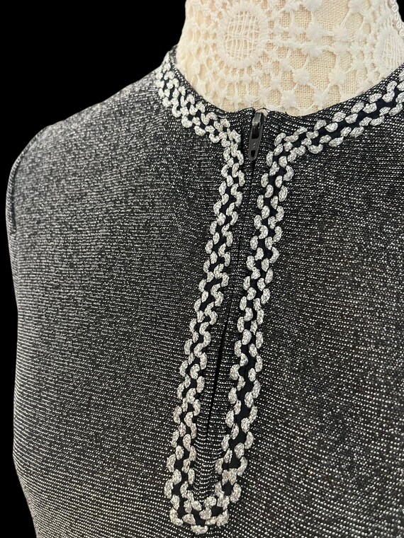 Vintage 1960s Lurex Blouse: Silver Glitter Embroi… - image 8