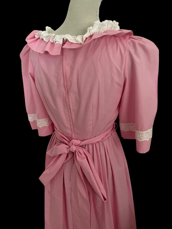 Vintage Baby Pink Maxi Dress: 1970s Prairie Ruffle, Size 10 - Etsy