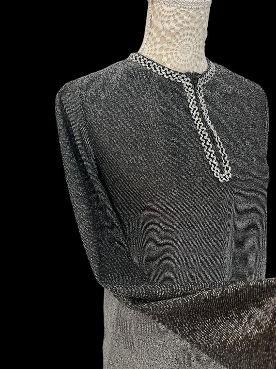 Vintage 1960s Lurex Blouse: Silver Glitter Embroi… - image 7
