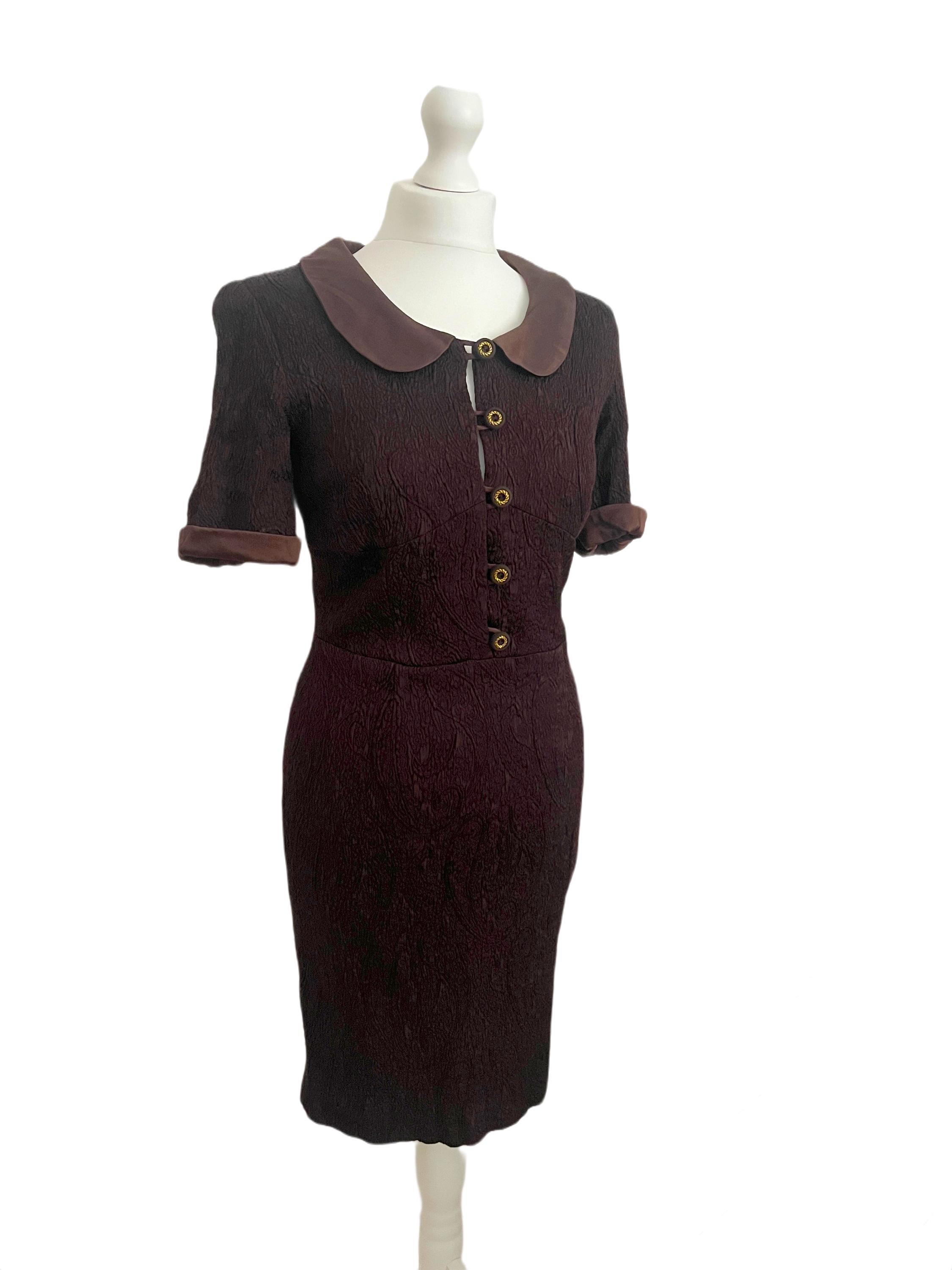Brown Peter Pan Collar Dress - Etsy