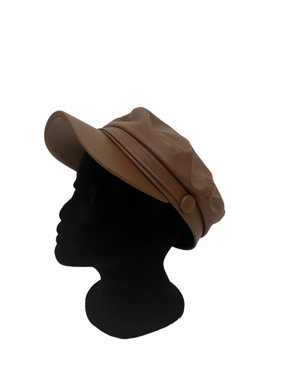 公式 70s Womens Vintage 1970s Hat Bakerboy Look Wet Patent Style, 帽子