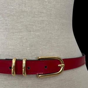 Vintage Belt, Womens Belt, Red Belt, Red Patent Belt, 60s Belt, 1960s Belt, Vintage Red Belt, Mod, Mod Style, 1960s, Retro 60s, Belt Buckle