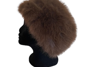 Vintage Hat: Fab Vintage 1960s/70s Dark Brown Cosy Faux Fur  display picture 1