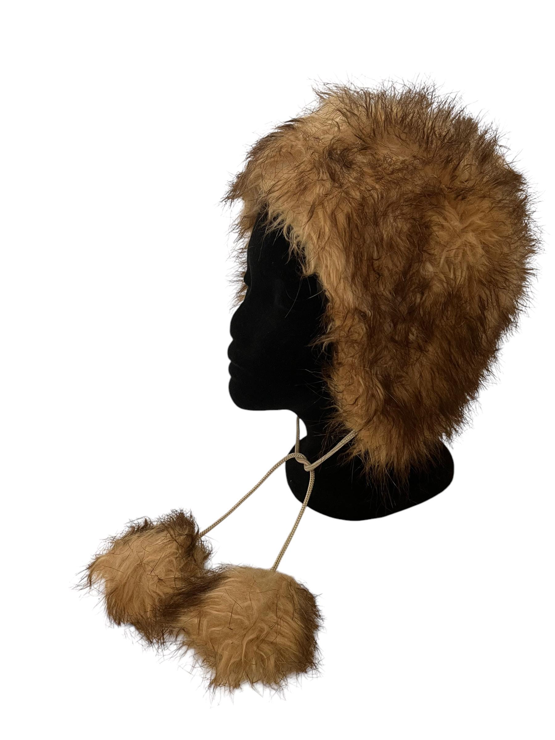 帽子 7TH FUR FRIGHT CAP 307BLK Kids Supplex Bomber - Black w/ Grey Rabbit Fur - Mad