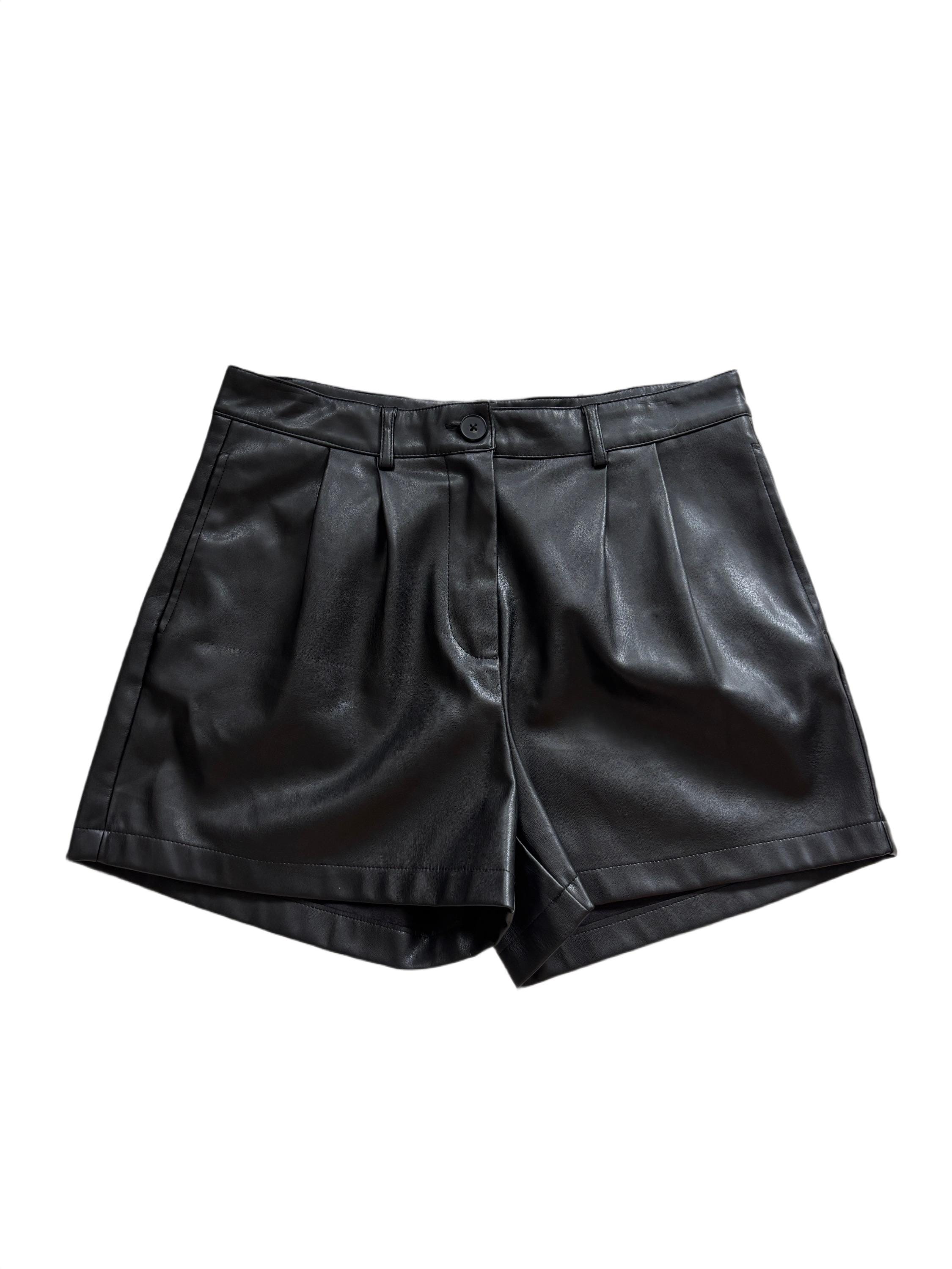 Vintage Black Leather Shorts - Etsy UK