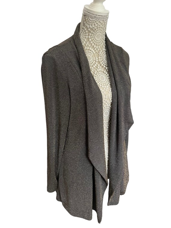 Chic Pastel Striped Blazer with Gold Glitter – Women’s Statement Jacket