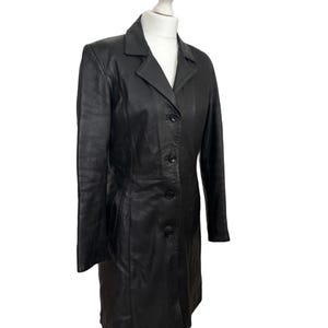 90s Leather Peacoat - Etsy