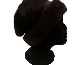 Vintage Hat: Fab Vintage 1960s/70s Dark Brown Cosy Faux Fur  display picture 1